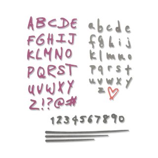 Sizzix Thinlits Die Set - Doodle Alphabet & Numbers - Sophie Guilar