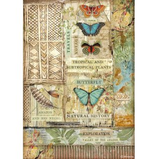 Stamperia Rice Paper A4 - Amazonia Butterfly