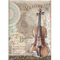 Stamperia Rice Paper A4 - Passion Violin