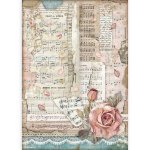 Stamperia Rice Paper A4 - Passion Roses & Music