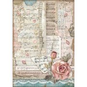 Stamperia Rice Paper A4 - Passion Roses & Music