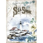 Stamperia Rice Paper A4 - Romantic Sea Dream Sea Shore