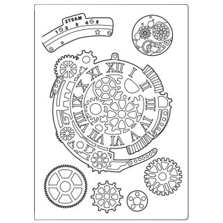 Stamperia A5 Silicone Mould - Sir Vagabond Gears Fantasy