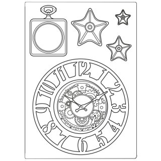 Stamperia A5 Silicone Mould - Sir Vagabond Clocks and Stars