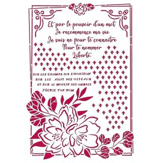 Stamperia G Stencil 21x29.7cm - Romantic Journal Flower With Frame