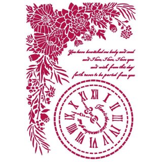 Stamperia G Stencil 21x29.7cm - Romantic Journal Clock