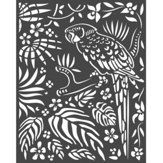 Stamperia 20x25cm Media Stencil - Amazonia Parrot
