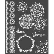 Stamperia 20x25cm Media Stencil - Passion Love Art