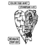 Mechanical Heart Cling Stamp