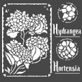 Stamperia 18x18cm Media Stencil - Hortensia Frames