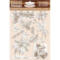 Stamperia 14x18cm HD Natural Rubber Stamp - Poinsettia