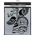 Stamperia 20x25cm Stencil - Pendulum Clock with Wings