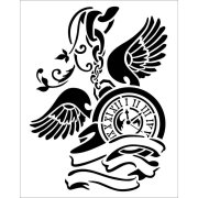 Stamperia 20x25cm Stencil - Pendulum Clock with Wings