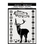 Stamperia 20x25cm Media Stencil - White Christmas Deer