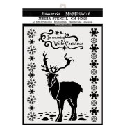 Stamperia 20x25cm Media Stencil - White Christmas Deer