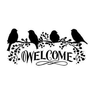 Stamperia 12x25cm Stencil - Welcome