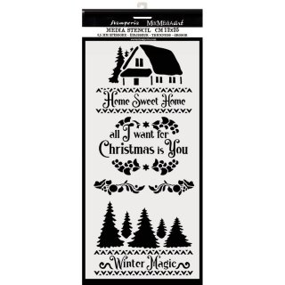 Stamperia 12x25cm Media Stencil - Winter Magic