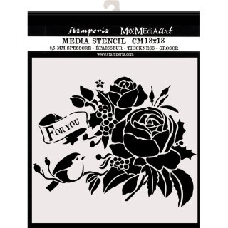 Stamperia 18x18cm Media Stencil - For You