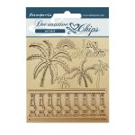 Stamperia 14x14cm Decorative Chips - Blue Dream - Palms