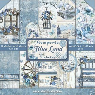 Stamperia 12x12 Scrapbooking Pad - Blue Land
