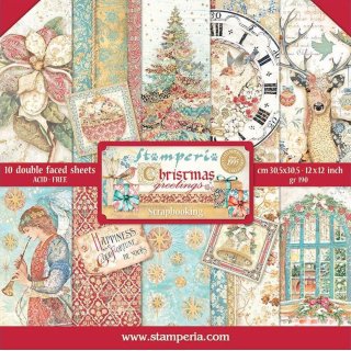 Stamperia 12x12 Scrapbooking Pad - Christmas Greetings
