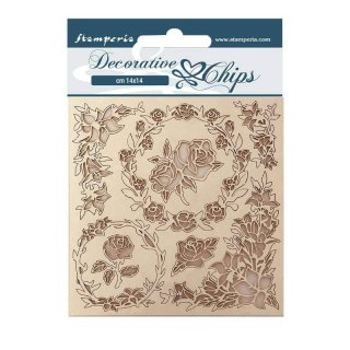 Stamperia 14x14cm Decorative Chips - Casa Granada Roses