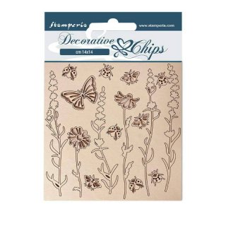 Stamperia 14x14cm Decorative Chips - Provence Flowers and Butterflies