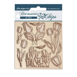 Stamperia 14x14cm Decorative Chips - Romantic Garden House Flowers
