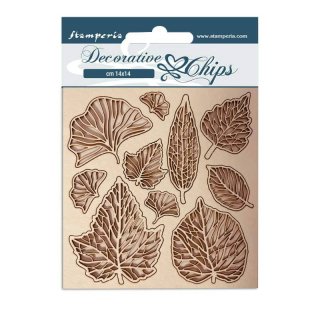 Stamperia 14x14cm Decorative Chips - Romantic Garden House Leaves
