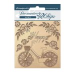 Stamperia 14x14cm Decorative Chips - Create Happiness - Welcome Home - Bicycle