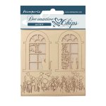 Stamperia 14x14cm Decorative Chips - Create Happiness - Welcome Home - Windows