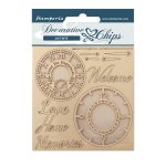 Stamperia 14x14cm Decorative Chips - Create Happiness - Welcome Home - Clocks