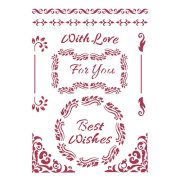 Stamperia G Stencil 21x29.7cm - Christmas Best Wishes