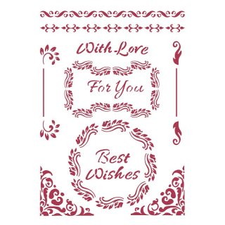 Stamperia G Stencil 21x29.7cm - Christmas Best Wishes
