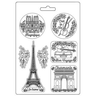 Stamperia A4 Soft Mould - Create Happiness Oh lá lá! Tour Eiffel