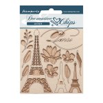 Stamperia 14x14cm Decorative Chips - Create Happiness Oh lá lá! - Tour Eiffel