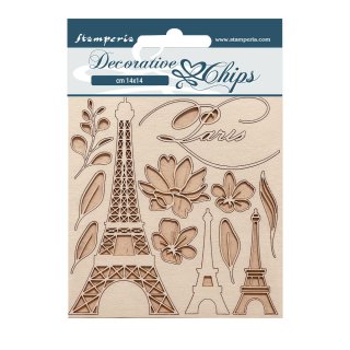 Stamperia 14x14cm Decorative Chips - Create Happiness Oh lá lá! - Tour Eiffel