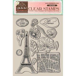 Stamperia 14x18cm Acrylic Stamp - Create Happiness Oh lá lá! - Tour Eiffel
