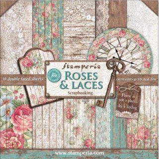 Stamperia 12x12 Scrapbooking Pad - Roses & Laces