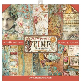 Stamperia 12x12 Scrapbooking Pad - Time is an Illusion