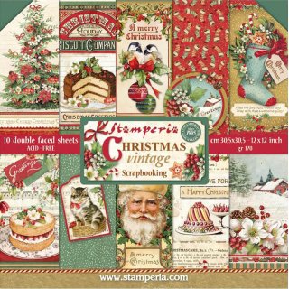 Stamperia 12x12 Scrapbooking Pad - Christmas Vintage