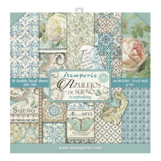 Stamperia 12x12 Scrapbooking Pad - Azulejos de Sueno