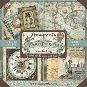 Stamperia 12x12 Scrapbooking Paper Pad Maxi - Voyages Fantastiques