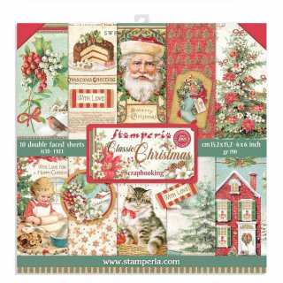 Stamperia 6x6 Scrapbooking Pad - Classic Christmas