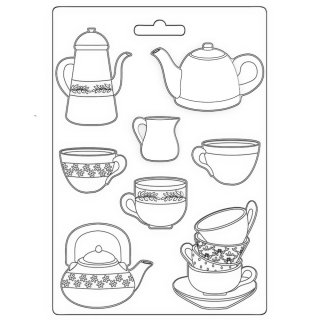 Stamperia A5 Soft Mould - Create Happiness Welcome Home - Cups