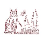 Stamperia D Stencil 20x15cm - Provence Cat
