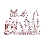 Stamperia D Stencil 20x15cm - Provence Cat