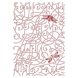 Stamperia G Stencil 21x29.7cm - Romantic Garden House Dragonfly