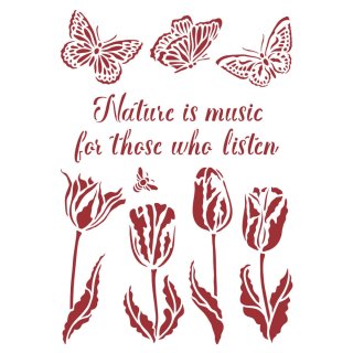 Stamperia G Stencil 21x29.7cm - Romantic Garden House Tulips