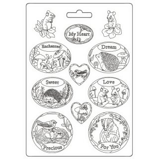 Stamperia A4 Soft Mould - Woodland Oval Plates